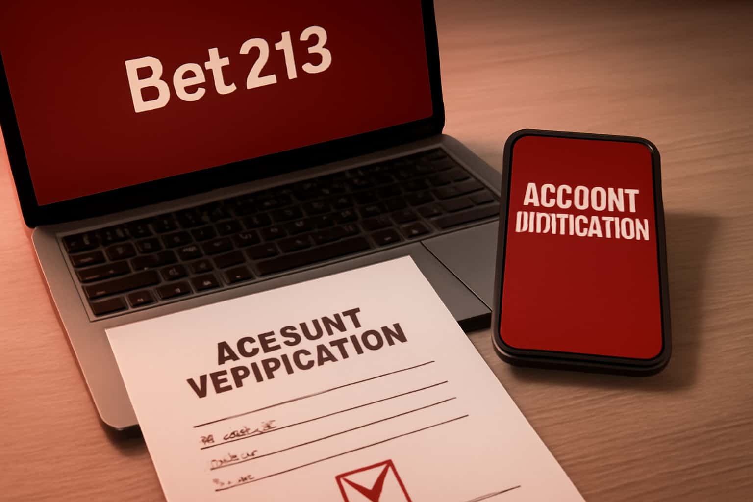 A high-tech graphical representation of Bet 213 Account Verification information.