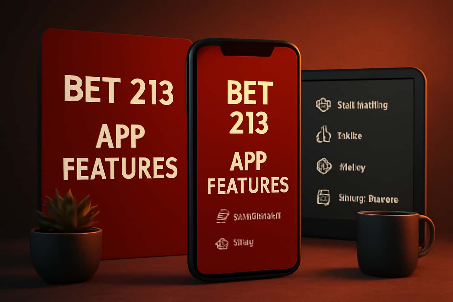 An educational scene showcasing the Bet 213 App features with a tech-inspired design.