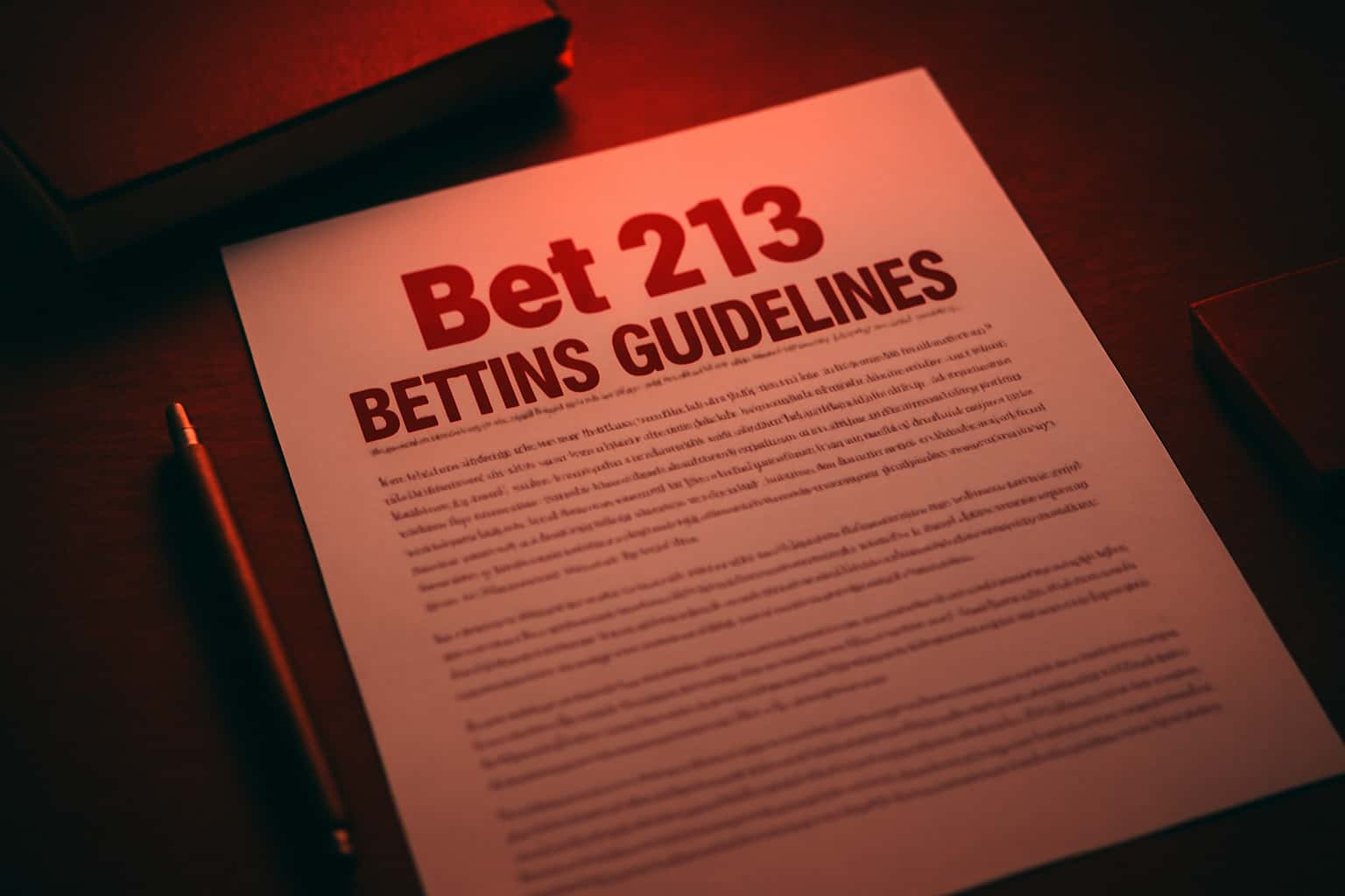 Visual representation of Bet 213 Betting Guidelines with a professional tone.