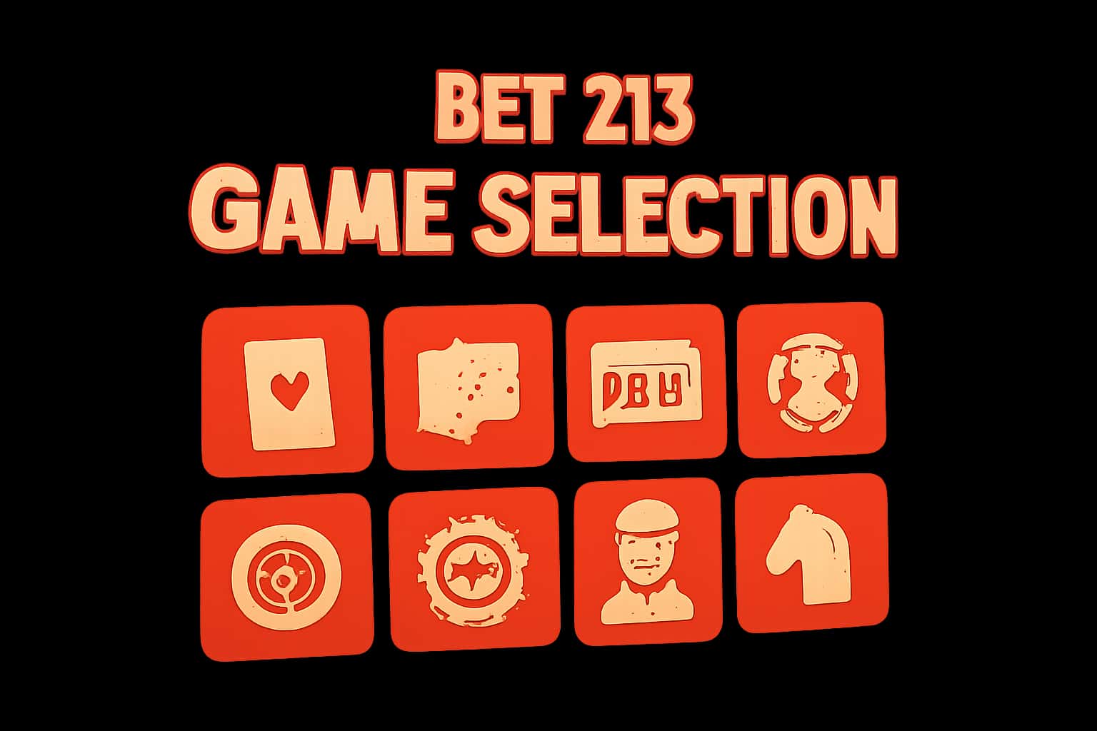 An informative representation of the Bet 213 Game Selection, emphasizing its diverse offerings.