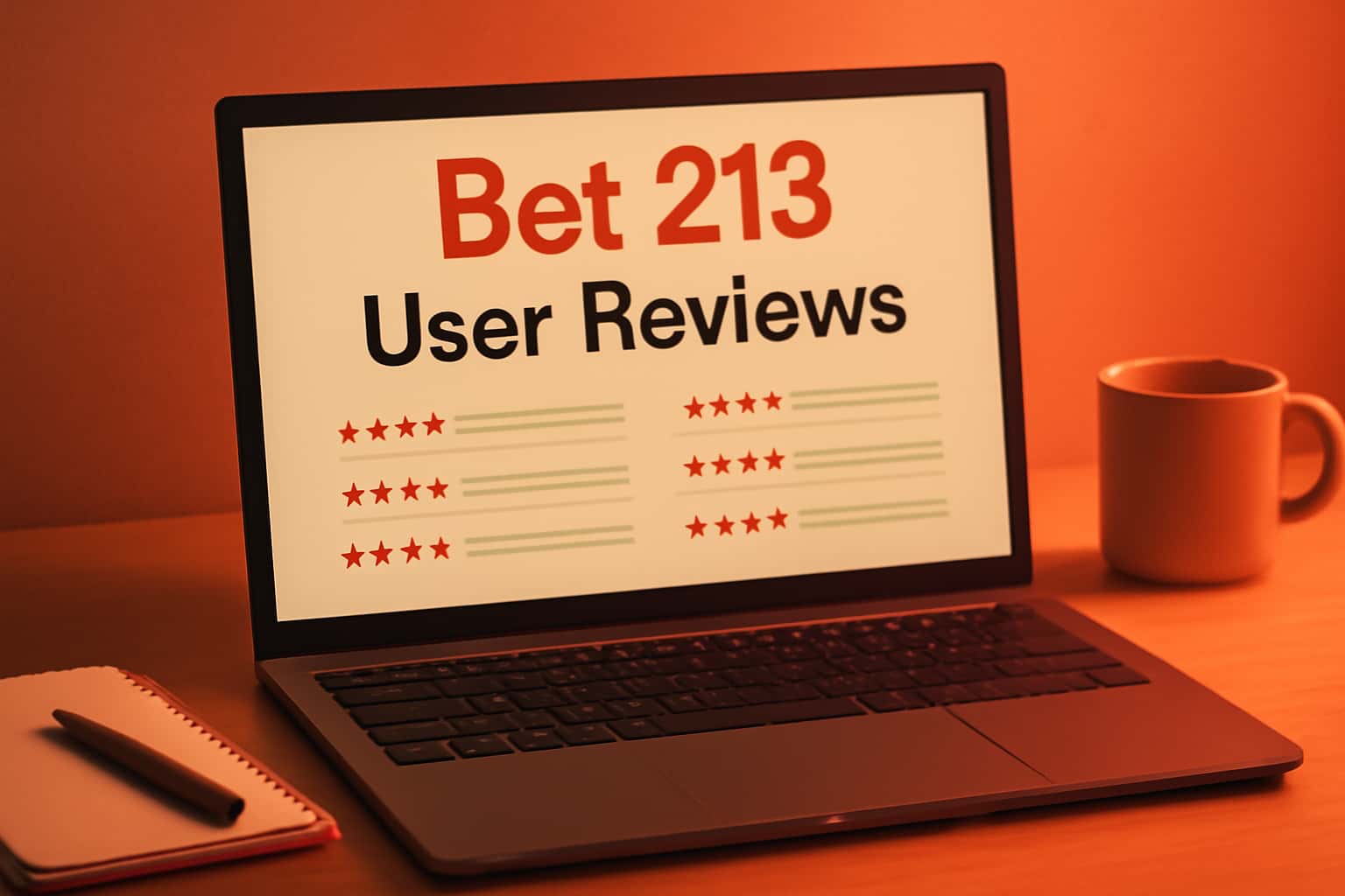 A professional scene representing Bet 213 user reviews, with the brand name clearly visible.