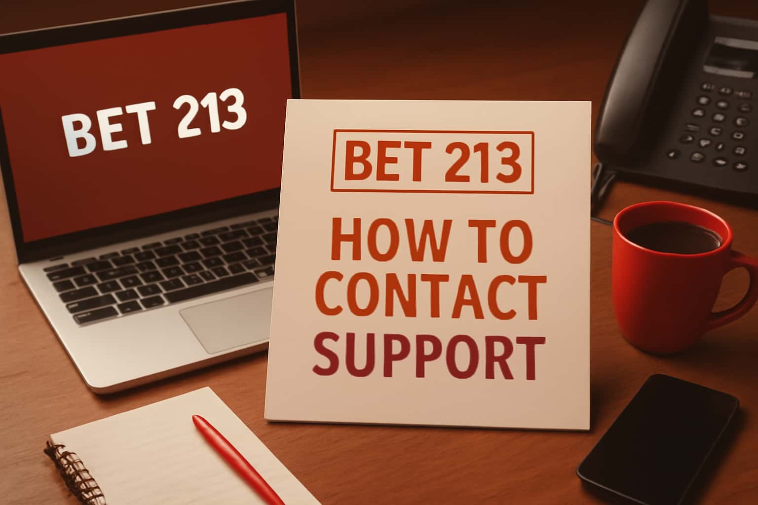 An informative representation of Bet 213 Support contact methods.
