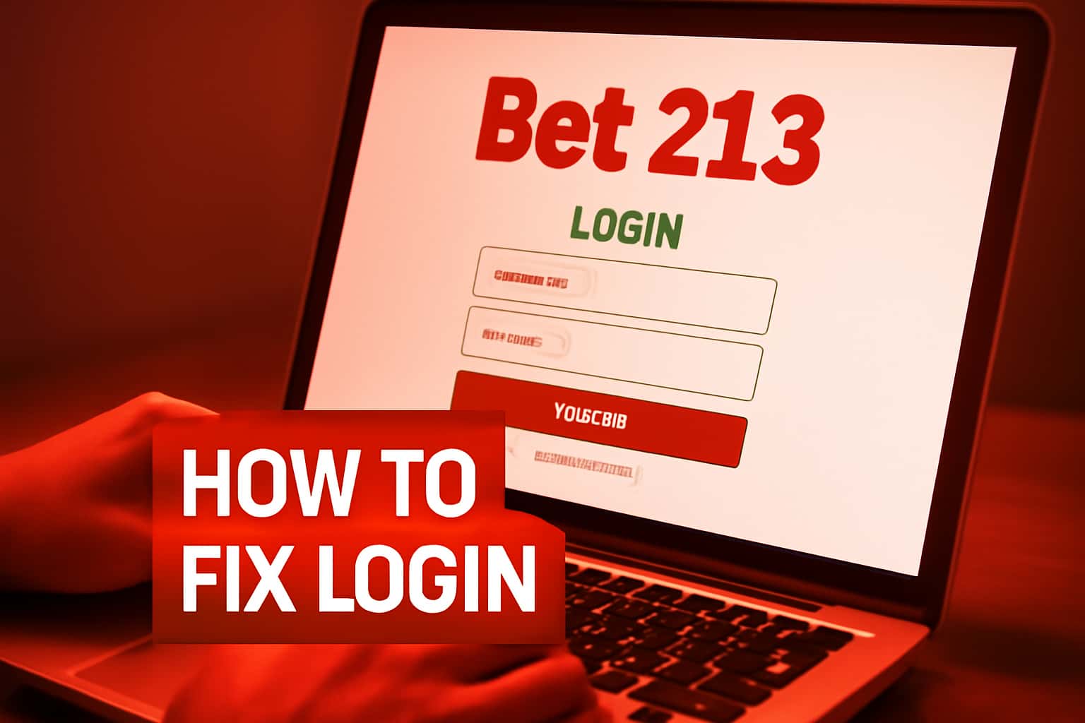 Informational graphic illustrating steps to troubleshoot Bet 213 login issues.