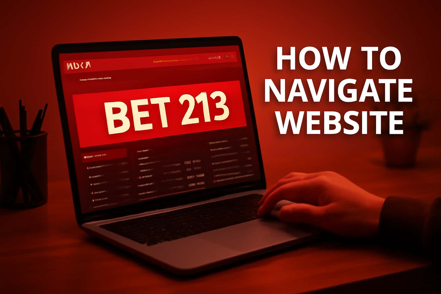 Informational scene depicting navigation of the Bet 213 website.